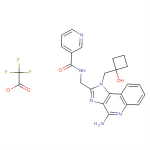 879510-56-2  3-Pyridinecarboxamide,N-[[4-amino-1-[(1-hydroxycyclobutyl)methyl]-1H-imidazo[4,5-c]quinolin-2-yl]methyl]-, trifluoroacetate (salt)