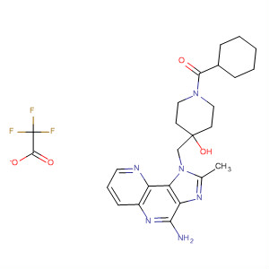 879510-86-8  4-Piperidinol,4-[(4-amino-2-methyl-1H-imidazo[4,5-c][1,5]naphthyridin-1-yl)methyl]-1-(cyclohexylcarbonyl)-, trifluoroacetate (salt)