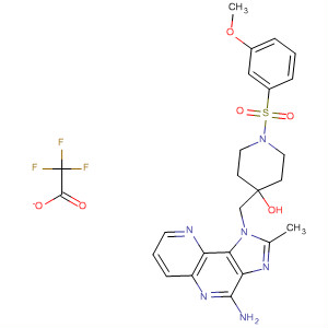 879511-20-3  4-Piperidinol,4-[(4-amino-2-methyl-1H-imidazo[4,5-c][1,5]naphthyridin-1-yl)methyl]-1-[(3-methoxyphenyl)sulfonyl]-, trifluoroacetate (salt)