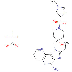 879511-96-3  4-Piperidinol,4-[(4-amino-2-ethyl-1H-imidazo[4,5-c][1,5]naphthyridin-1-yl)methyl]-1-[(1-methyl-1H-imidazol-4-yl)sulfonyl]-, trifluoroacetate (salt)