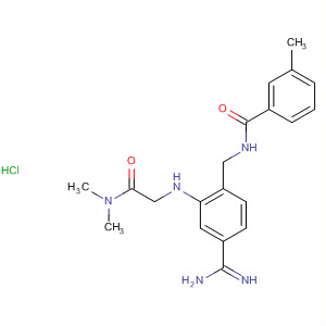 879540-26-8  Benzamide,N-[[4-(aminoiminomethyl)-2-[[2-(dimethylamino)-2-oxoethyl]amino]phenyl]methyl]-3-methyl-, monohydrochloride