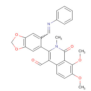 87960-07-4  4-Isoquinolinecarboxaldehyde,1,2-dihydro-7,8-dimethoxy-2-methyl-1-oxo-3-[6-[(phenylimino)methyl]-1,3-benzodioxol-5-yl]-