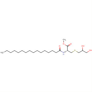 87978-74-3  L-Cysteine, S-(2,3-dihydroxypropyl)-N-(1-oxohexadecyl)-, methyl ester