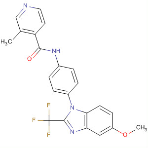880176-02-3  4-Pyridinecarboxamide,N-[4-[5-methoxy-2-(trifluoromethyl)-1H-benzimidazol-1-yl]phenyl]-3-methyl-