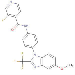 880176-03-4  4-Pyridinecarboxamide,3-fluoro-N-[4-[5-methoxy-2-(trifluoromethyl)-1H-benzimidazol-1-yl]phenyl]-