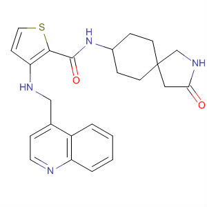 880270-61-1  2-Thiophenecarboxamide,N-(3-oxo-2-azaspiro[4.5]dec-8-yl)-3-[(4-quinolinylmethyl)amino]-