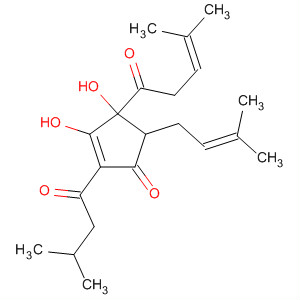 88035-12-5  2-Cyclopenten-1-one,3,4-dihydroxy-5-(3-methyl-2-butenyl)-2-(3-methyl-1-oxobutyl)-4-(4-methyl-1-oxo-3-pentenyl)-