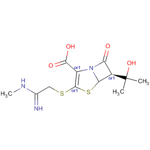 88040-68-0  4-Thia-1-azabicyclo[3.2.0]hept-2-ene-2-carboxylic acid,6-(1-hydroxy-1-methylethyl)-3-[[2-imino-2-(methylamino)ethyl]thio]-7-oxo-, trans-