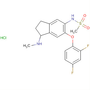 88040-98-6  Methanesulfonamide,N-[6-(2,4-difluorophenoxy)-2,3-dihydro-1-(methylamino)-1H-inden-5-yl]-,monohydrochloride