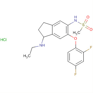 88040-99-7  Methanesulfonamide,N-[6-(2,4-difluorophenoxy)-1-(ethylamino)-2,3-dihydro-1H-inden-5-yl]-,monohydrochloride
