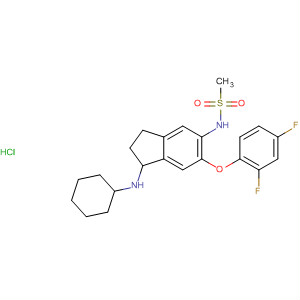88041-03-6  Methanesulfonamide,N-[1-(cyclohexylamino)-6-(2,4-difluorophenoxy)-2,3-dihydro-1H-inden-5-yl]-, monohydrochloride
