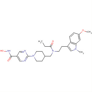 875321-59-8  5-Pyrimidinecarboxamide,N-hydroxy-2-[4-[[[2-(6-methoxy-1-methyl-1H-indol-3-yl)ethyl](1-oxopropyl)amino]methyl]-1-piperidinyl]-