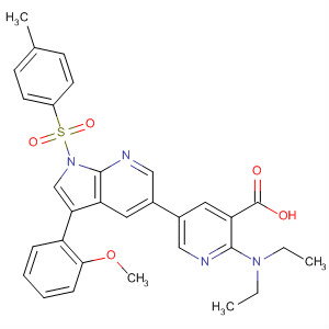 875639-85-3  3-Pyridinecarboxylic acid,2-(diethylamino)-5-[3-(2-methoxyphenyl)-1-[(4-methylphenyl)sulfonyl]-1H-pyrrolo[2,3-b]pyridin-5-yl]-