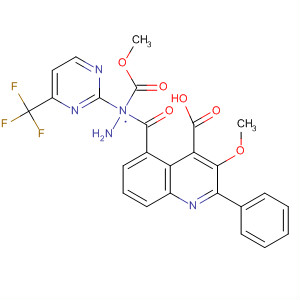875754-78-2  4-Quinolinecarboxylic acid, 3-methoxy-2-phenyl-,2-(methoxycarbonyl)-2-[4-(trifluoromethyl)-2-pyrimidinyl]hydrazide