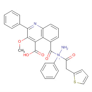 875754-87-3  4-Quinolinecarboxylic acid, 3-methoxy-2-phenyl-,2-phenyl-2-(2-thienylacetyl)hydrazide