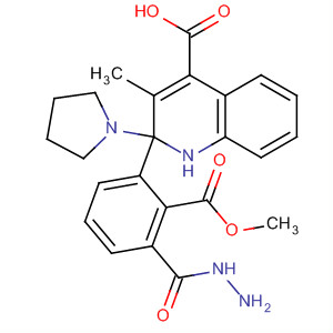 875754-91-9  4-Quinolinecarboxylic acid, 3-methyl-2-(1-pyrrolidinyl)-,2-(methoxycarbonyl)-2-phenylhydrazide