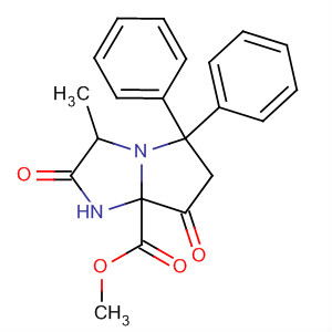 87616-25-9  1H-Pyrrolo[1,2-a]imidazole-7a(5H)-carboxylic acid,tetrahydro-3-methyl-2,7-dioxo-5,5-diphenyl-, methyl ester, cis-