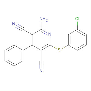 876176-88-4  3,5-Pyridinedicarbonitrile, 2-amino-6-[(3-chlorophenyl)thio]-4-phenyl-