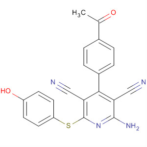 876176-94-2  3,5-Pyridinedicarbonitrile,4-(4-acetylphenyl)-2-amino-6-[(4-hydroxyphenyl)thio]-