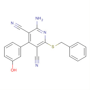 876177-10-5  3,5-Pyridinedicarbonitrile,2-amino-4-(3-hydroxyphenyl)-6-[(phenylmethyl)thio]-