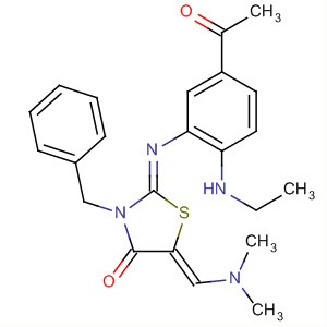 876929-62-3  4-Thiazolidinone,2-[[5-acetyl-2-(ethylamino)phenyl]imino]-5-[(dimethylamino)methylene]-3-(phenylmethyl)-, (2Z,5Z)-