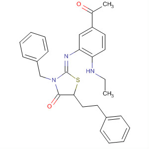 876929-73-6  4-Thiazolidinone,2-[[5-acetyl-2-(ethylamino)phenyl]imino]-5-(2-phenylethyl)-3-(phenylmethyl)-, (2Z)-