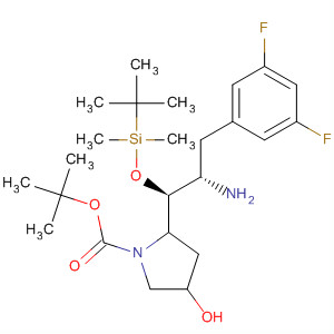 877078-93-8  1-Pyrrolidinecarboxylic acid,2-[(1S,2S)-2-amino-3-(3,5-difluorophenyl)-1-[[(1,1-dimethylethyl)dimethylsilyl]oxy]propyl]-4-hydroxy-, 1,1-dimethylethyl ester, (2R,4R)-