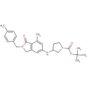 877147-10-9  1-Pyrrolidinecarboxylic acid,3-[[2,3-dihydro-7-methyl-2-[(4-methylphenyl)methyl]-1-oxo-1H-isoindol-5-yl]amino]-, 1,1-dimethylethyl ester