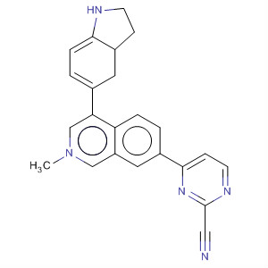 877257-00-6  3-Pyridazinecarbonitrile,6-[1,2,3,4-tetrahydro-4-(1H-indol-5-yl)-2-methyl-7-isoquinolinyl]-