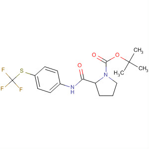 877594-30-4  1-Pyrrolidinecarboxylic acid,2-[[[4-[(trifluoromethyl)thio]phenyl]amino]carbonyl]-, 1,1-dimethylethylester, (2R)-