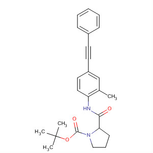 877594-39-3  1-Pyrrolidinecarboxylic acid,2-[[[2-methyl-4-(phenylethynyl)phenyl]amino]carbonyl]-, 1,1-dimethylethylester, (2R)-