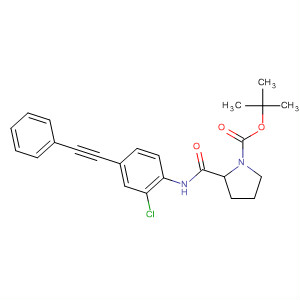 877594-40-6  1-Pyrrolidinecarboxylic acid,2-[[[2-chloro-4-(phenylethynyl)phenyl]amino]carbonyl]-, 1,1-dimethylethylester, (2R)-