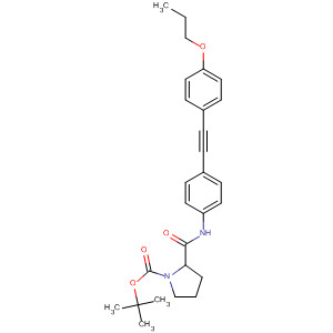 877596-21-9  1-Pyrrolidinecarboxylic acid,2-[[[4-[(4-propoxyphenyl)ethynyl]phenyl]amino]carbonyl]-,1,1-dimethylethyl ester, (2R)-