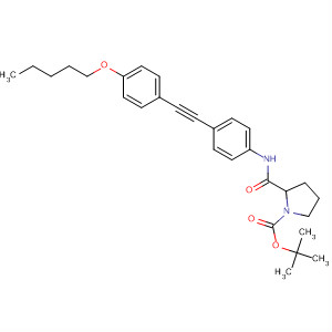 877596-23-1  1-Pyrrolidinecarboxylic acid,2-[[[4-[[4-(pentyloxy)phenyl]ethynyl]phenyl]amino]carbonyl]-,1,1-dimethylethyl ester, (2R)-