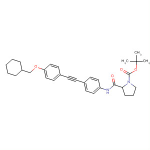 877596-27-5  1-Pyrrolidinecarboxylic acid,2-[[[4-[[4-(cyclohexylmethoxy)phenyl]ethynyl]phenyl]amino]carbonyl]-,1,1-dimethylethyl ester, (2R)-
