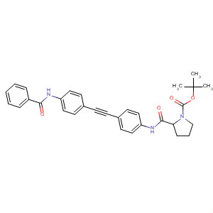 877596-59-3  1-Pyrrolidinecarboxylic acid,2-[[[4-[[4-(benzoylamino)phenyl]ethynyl]phenyl]amino]carbonyl]-,1,1-dimethylethyl ester, (2R)-