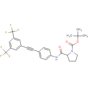 877596-60-6  1-Pyrrolidinecarboxylic acid,2-[[[4-[[3,5-bis(trifluoromethyl)phenyl]ethynyl]phenyl]amino]carbonyl]-,1,1-dimethylethyl ester, (2R)-