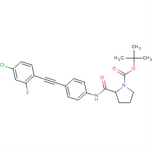 877596-63-9  1-Pyrrolidinecarboxylic acid,2-[[[4-[(4-chloro-2-fluorophenyl)ethynyl]phenyl]amino]carbonyl]-,1,1-dimethylethyl ester, (2R)-