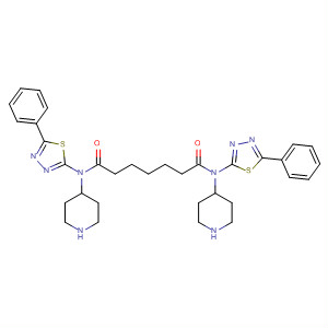 874536-10-4  4-Piperidinamine,1,1'-(1,7-dioxo-1,7-heptanediyl)bis[N-(5-phenyl-1,3,4-thiadiazol-2-yl)- 874536-10-4  4-Piperidinamine,1,1'-(1,7-dioxo-1,7-heptanediyl)bis[N-(5-phenyl-1,3,4-thiadiazol-2-yl)-