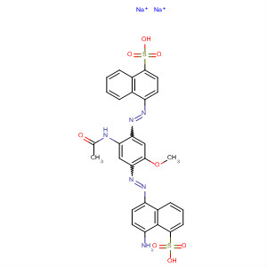 874618-23-2  1-Naphthalenesulfonic acid,5-[[5-(acetylamino)-2-methoxy-4-[(4-sulfo-1-naphthalenyl)azo]phenyl]azo]-8-amino-, disodium salt