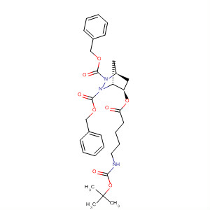 874620-54-9  2,3-Diazabicyclo[2.2.1]heptane-2,3-dicarboxylic acid,5-[[5-[[(1,1-dimethylethoxy)carbonyl]amino]-1-oxopentyl]oxy]-,bis(phenylmethyl) ester, (1S,4R,5R)-