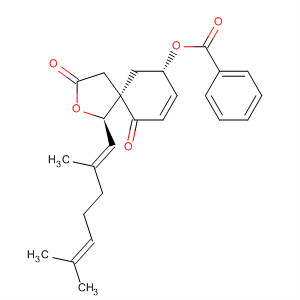 874668-79-8  2-Oxaspiro[4.5]dec-7-ene-3,6-dione,9-(benzoyloxy)-1-[(1E)-2,6-dimethyl-1,5-heptadienyl]-, (1R,5R,9S)-