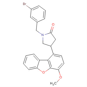 874673-24-2  2-Pyrrolidinone,1-[(3-bromophenyl)methyl]-4-(4-methoxy-1-dibenzofuranyl)-