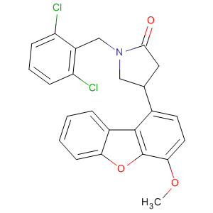874673-28-6  2-Pyrrolidinone,1-[(2,6-dichlorophenyl)methyl]-4-(4-methoxy-1-dibenzofuranyl)-