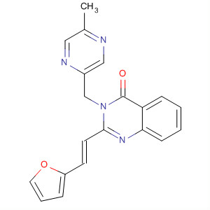 874816-61-2  4(3H)-Quinazolinone,2-[(1E)-2-(2-furanyl)ethenyl]-3-[(5-methylpyrazinyl)methyl]-