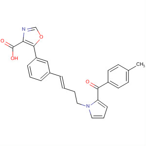 874827-48-2  4-Oxazolecarboxylic acid,5-[3-[(1E)-4-[2-(4-methylbenzoyl)-1H-pyrrol-1-yl]-1-butenyl]phenyl]-