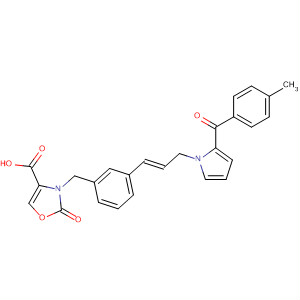 874827-58-4  4-Oxazolecarboxylic acid,2,3-dihydro-3-[[3-[(1E)-3-[2-(4-methylbenzoyl)-1H-pyrrol-1-yl]-1-propenyl]phenyl]methyl]-2-oxo-
