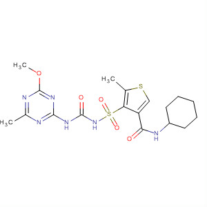 874904-26-4  3-Thiophenecarboxamide,N-cyclohexyl-4-[[[[(4-methoxy-6-methyl-1,3,5-triazin-2-yl)amino]carbonyl]amino]sulfonyl]-5-methyl-