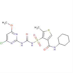 874904-27-5  3-Thiophenecarboxamide,4-[[[[(4-chloro-6-methoxy-2-pyrimidinyl)amino]carbonyl]amino]sulfonyl]-N-cyclohexyl-5-methyl-