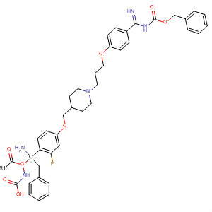 874919-82-1  Carbamic acid,[amino[2-fluoro-4-[[1-[3-[4-[imino[[(phenylmethoxy)carbonyl]amino]methyl]phenoxy]propyl]-4-piperidinyl]methoxy]phenyl]methylene]-,phenylmethyl ester